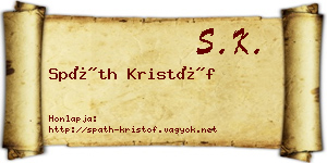 Spáth Kristóf névjegykártya